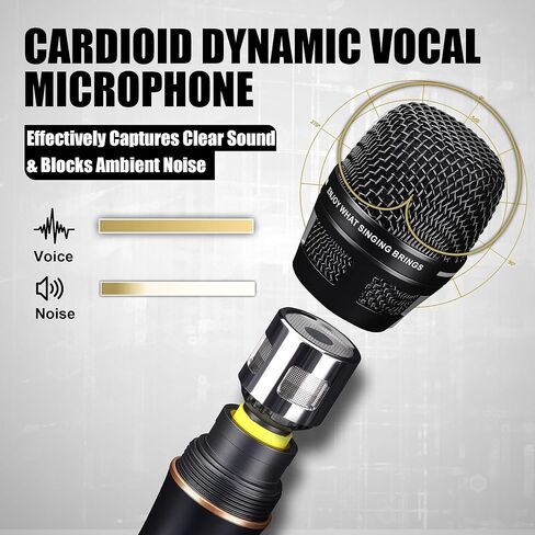 Dynamic Microphone - Premium Handheld Wired Mic with 16ft XLR to 1/4" Audio Cable - Professional Cardioid Vocal Microphone for Singing, Speaking, Karaoke & Living Stage in Kuwait