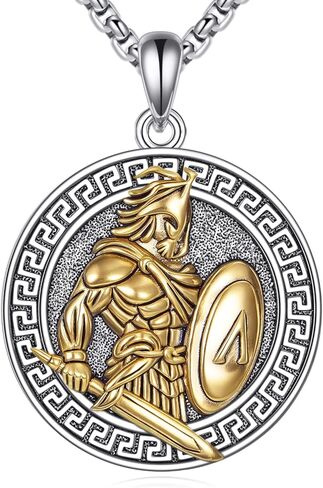 Poseidon/Athena/Apollo/Valhalla/Norse Viking Necklace 925 Sterling Silver Prendant Necklace for Men Greek/Norse Viking Amulet Jewelry Gifts in Kuwait