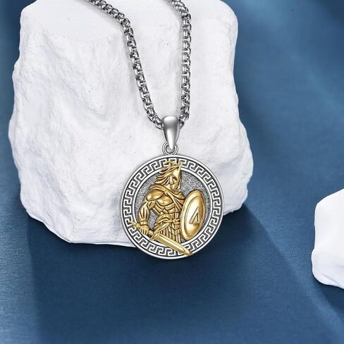 Poseidon/Athena/Apollo/Valhalla/Norse Viking Necklace 925 Sterling Silver Prendant Necklace for Men Greek/Norse Viking Amulet Jewelry Gifts in Kuwait