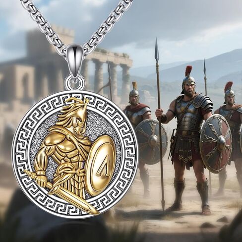 Poseidon/Athena/Apollo/Valhalla/Norse Viking Necklace 925 Sterling Silver Prendant Necklace for Men Greek/Norse Viking Amulet Jewelry Gifts in Kuwait