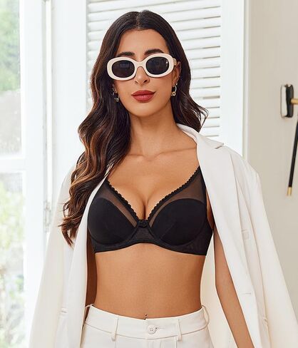 ملابس داخلية نسائية Avidlove شبكية مثيرة عميقة على شكل حرف V Demi بدون حشوة خفيفة الوزن من الدانتيل in Saudi Arabia