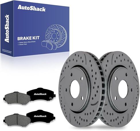 Autoshack Front Brake Kit Replacement for Chrysler Town & Country Dodge Journey 2008-2016 Grand Caravan AWD Disc Brake Rotor with Ceramic Brake Pad 11.9" (302.0 mm) RSCD63053-63053-1273-2-4 in Kuwait