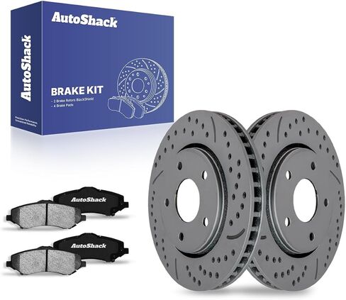 Autoshack Front Brake Kit Replacement for Chrysler Town & Country Dodge Journey 2008-2016 Grand Caravan AWD Disc Brake Rotor with Ceramic Brake Pad 11.9" (302.0 mm) RSCD63053-63053-1273-2-4 in Kuwait