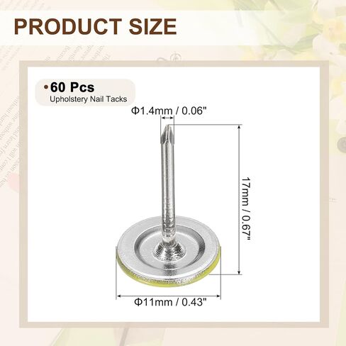 UXCELL 60PCS تنجيد المسامير ، 11mmx17mm رأس مسطح الإبهام تاك تاكه in Saudi Arabia