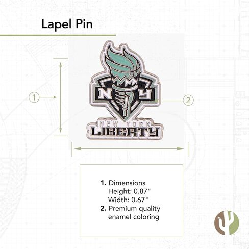 دبوس طية صدر السترة من ديزرت كاكتوس نيويورك ليبرتي شعار فريق WNBA، مينا الرابطة الوطنية لكرة السلة مصنوع من المعدن (دبوس طية صدر السترة) in Saudi Arabia