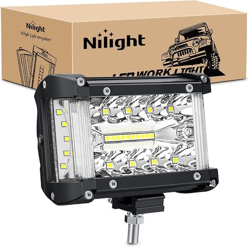 Nilight Side Shooter Light Bar 2 PCS 4.3 Inch Triple Row Spot Flood Combo for Off Road Fog Driving Work Lighting on Truck SUV ATV UTV in Kuwait
