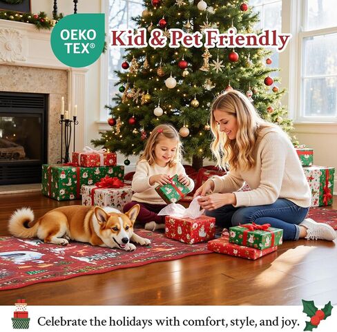 Christmas Runner Rug Scalloped Runners for Hallways, Red Kitchen Rugs Non-Slip Washable Entryway Bathroom Rugs, Holiday Tree Snow Winter Xmas Floor Carpet for Hall Bedroom in Saudi Arabia