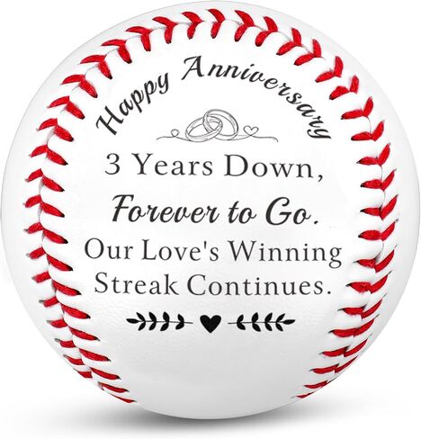 TI-EDC 3rd Anniversary Leather Gifts for Husband Wife Couple, Romantic Leather Gift for Girlfriend Boyfriend 3rd Wedding Anniversario, Sweet 3 Year Anniversary Baseball Gifts for Him Her in Saudi Arabia