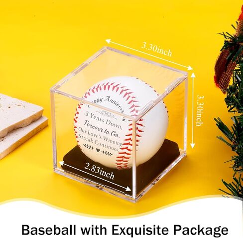 TI-EDC 3rd Anniversary Leather Gifts for Husband Wife Couple, Romantic Leather Gift for Girlfriend Boyfriend 3rd Wedding Anniversario, Sweet 3 Year Anniversary Baseball Gifts for Him Her in Saudi Arabia