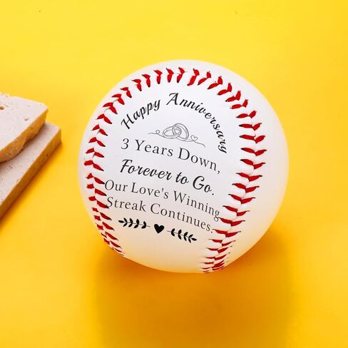 TI-EDC 3rd Anniversary Leather Gifts for Husband Wife Couple, Romantic Leather Gift for Girlfriend Boyfriend 3rd Wedding Anniversario, Sweet 3 Year Anniversary Baseball Gifts for Him Her in Saudi Arabia