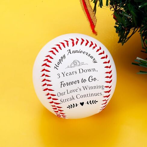 TI-EDC 3rd Anniversary Leather Gifts for Husband Wife Couple, Romantic Leather Gift for Girlfriend Boyfriend 3rd Wedding Anniversario, Sweet 3 Year Anniversary Baseball Gifts for Him Her in Saudi Arabia