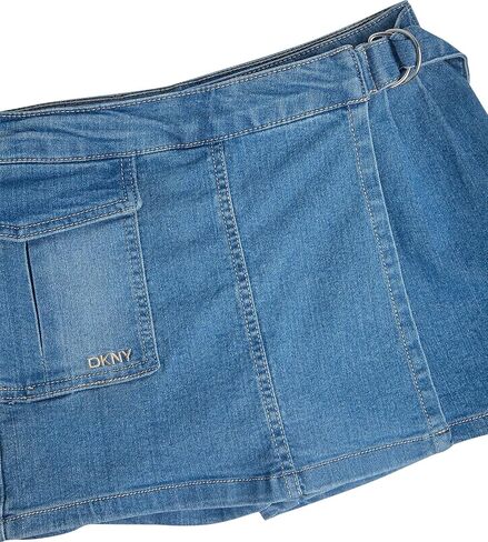 DKNY Girls Denim Skorts - High Waisted Girls Denim Skirt with Shorts Underneath Mini Kids Jean Skirt with Pockets (7-16) in Saudi Arabia