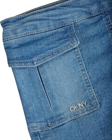 DKNY Girls Denim Skorts - High Waisted Girls Denim Skirt with Shorts Underneath Mini Kids Jean Skirt with Pockets (7-16) in Saudi Arabia