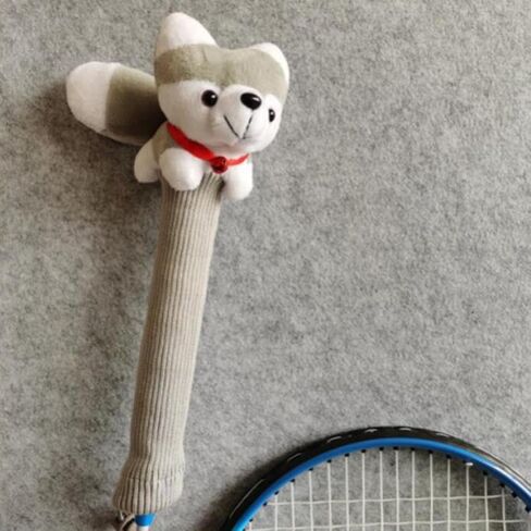 Badminton Racket Handle Cover Protector Tennis Racquet Grip Animal Doll Racket Handle Protective Cover, Ideal Gift in Saudi Arabia