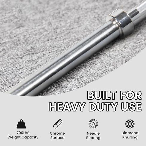Fitvids Olympic Bar for Weightlifting and Power Lifting Barbell, 700-Pound Capacity, 5 Feet, 6 Feet, 7 Feet in Saudi Arabia