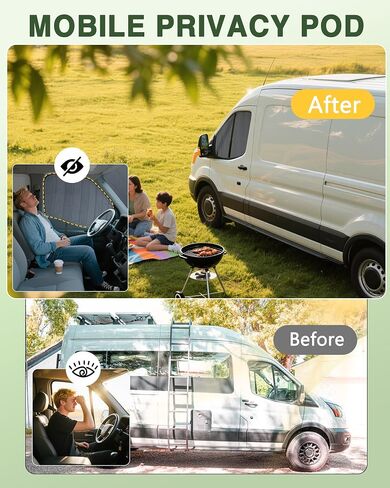 Insulated Blackout Windshield Covers Fit for Ford Transit 150 250 350 Window Covers Medium and High Roof 2015-2024 Van Window Shade with Privacy, Gray in Saudi Arabia