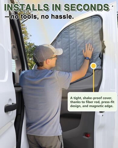 Insulated Blackout Windshield Covers Fit for Ford Transit 150 250 350 Window Covers Medium and High Roof 2015-2024 Van Window Shade with Privacy, Gray in Saudi Arabia