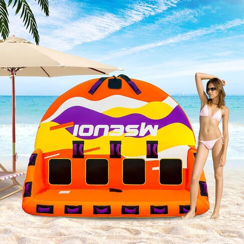 Inflatable Water Towable Tube for Boats Heavy-Duty 1-3 Rider Tow Tube with Reinforced Handles, Quick-Connect Tow Rope, Rapid Air Valve in Saudi Arabia