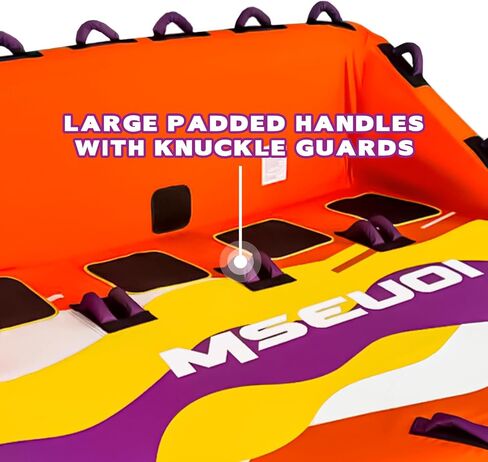 Inflatable Water Towable Tube for Boats Heavy-Duty 1-3 Rider Tow Tube with Reinforced Handles, Quick-Connect Tow Rope, Rapid Air Valve in Saudi Arabia