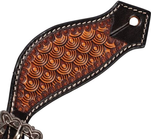 Schneiders Catteman's Crest Western Spur Straps | Hand-Tooled Argentine Leather | Ladies Horse Tack | Antiqued Silver Buckle | Durable & Stylish Equestrian Gear | Size Ladies in Saudi Arabia