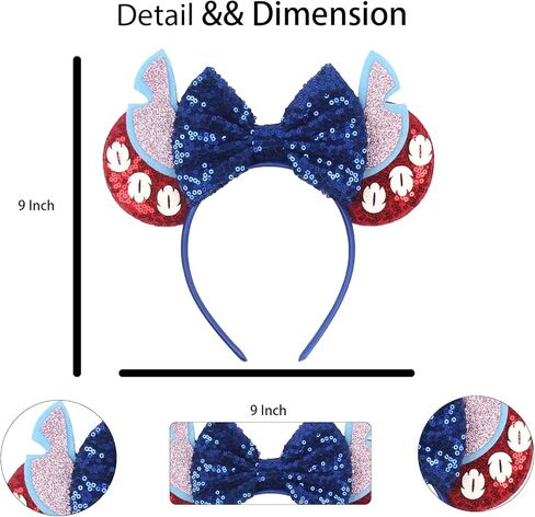 أذنين غرزة ، أذنين من الأذنين الوردي مع القوس مع الأولاد ، ملحقات الأزياء غرزة لسفر حفلة عيد ميلاد الهالوين in Kuwait