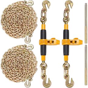 رابط سلسلة Vevor Ratchet ، 5/16 في سلاسل × 10 أقدام G80 ، 8000 رطل حمولة عمل من موثق تحميل السقاطة ، سلاسل ومجموعة المجلدات ، اربط عدادات سلسلة النقل للسحب ، القطر ، التسجيل ، الرفع in Kuwait