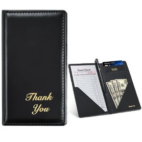 MYFULLY Check Presenters for Restaurants 9" x 5", 16 Pack Guest Check Card Holders Premium Leather Bill Server Books for Waiters and Waitresses, Ideal for Restaurants, Cafes, Bars (16) in Kuwait