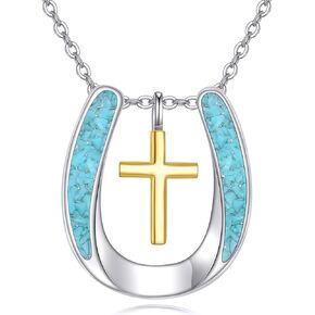 Cowboy Boot Necklace S925 Sterling Silver Cowgirl Necklace Cowboy Boot Hat Necklace Country Necklaces Jewelry for Men Women in Kuwait