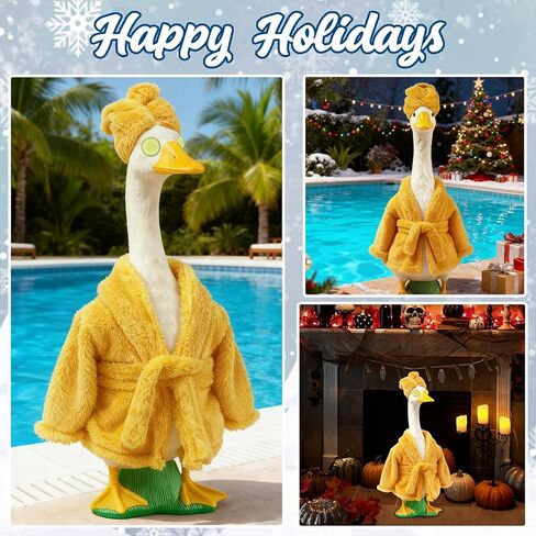 Summer Bikini Porch Goose Outfit Swimsuit Costume for Porch Goose Accessories Gift, Holiday Hawaiian Porch Goose Outfits Clothes for Garden Lawn Patio Yard Outdoor Décor Summer Party Supplies in Saudi Arabia