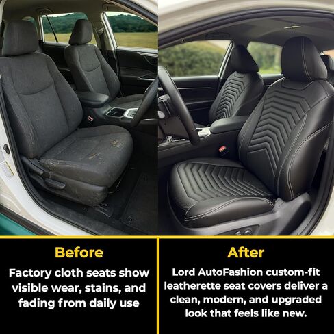 Lord Autofashion Toyota Camry Cover ، جلد ، مجموعة كاملة ، واقي مقعد السيارة (Black ، 2018-2024 Camry LE ، SE) in Kuwait