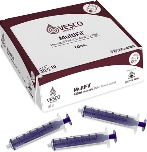 Multifil™ Reusable ENFit Tip Syringe w/Cap, 60ML - Non-Sterile (Pack of 30) in Saudi Arabia