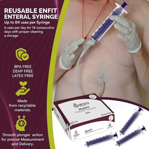 Multifil™ Reusable ENFit Tip Syringe w/Cap, 60ML - Non-Sterile (Pack of 30) in Saudi Arabia