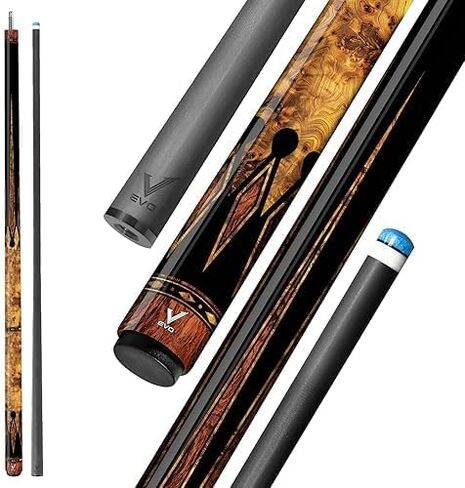 EVO Warrior Carbon Fiber Pool Cue, Low Deflection Professional Pool Stick 12.5mm TIME Standard Tip, Billiard Cue Stick for Adults with 29" Carbon Fiber Shaft and Rad 3/8-8 Joint, Wrapless Grip in Saudi Arabia