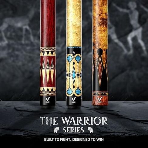 EVO Warrior Carbon Fiber Pool Cue, Low Deflection Professional Pool Stick 12.5mm TIME Standard Tip, Billiard Cue Stick for Adults with 29" Carbon Fiber Shaft and Rad 3/8-8 Joint, Wrapless Grip in Saudi Arabia