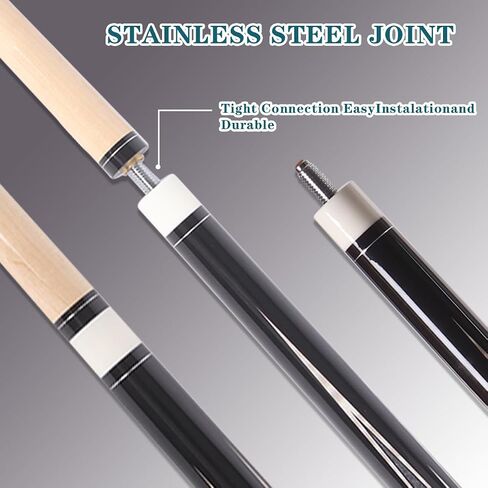 58 inch Canadian Maple Pool Cue Stick 19/20/21 Ounces Available, 13mm Fiber Leather Tip Billiard Cue, Irish Linen Wrap Cues for Beginner, Commercial and Home Entertainment in Saudi Arabia