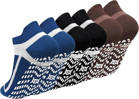 ZAKASA Non-Slip Grip Socks for Men: Anti-Skid Grippy Socks for Yoga Pilates Barre Fitness Elderly Hospital in Kuwait