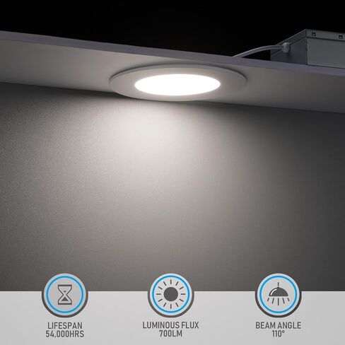 Torchstar 4 بوصة Ultra-Shin LED LED REACKED مع صندوق الوصلات ، 4000K أبيض بارد ، 10W 80W EQV. Dimmable Slim LED LID ، ETL و Energy Star معتمد ، حزمة من 4 in Kuwait