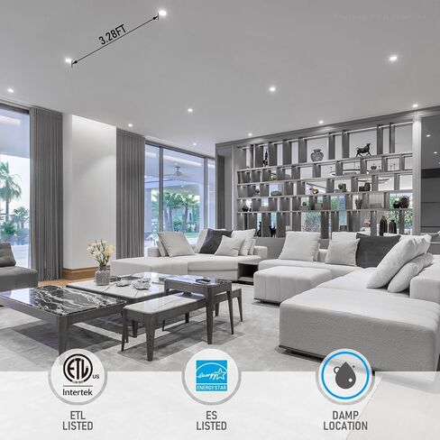 Torchstar 4 بوصة Ultra-Shin LED LED REACKED مع صندوق الوصلات ، 4000K أبيض بارد ، 10W 80W EQV. Dimmable Slim LED LID ، ETL و Energy Star معتمد ، حزمة من 4 in Kuwait