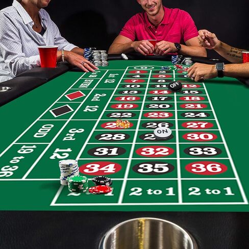 GSE Games & Sports Expert مقاس 36 بوصة × 72 بوصة لباد تخطيط الكازينو مزدوج الجوانب، سجادة طاولة على طراز لاس فيغاس للحفلات، الترفيه المنزلي، ليلة لعبة البوكر in Saudi Arabia