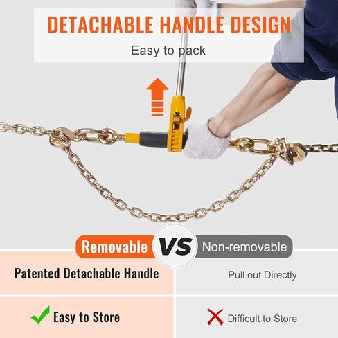 رابط سلسلة Vevor Ratchet ، 5/16 في سلاسل × 10 أقدام G80 ، 8000 رطل حمولة عمل من موثق تحميل السقاطة ، سلاسل ومجموعة المجلدات ، اربط عدادات سلسلة النقل للسحب ، القطر ، التسجيل ، الرفع in Saudi Arabia