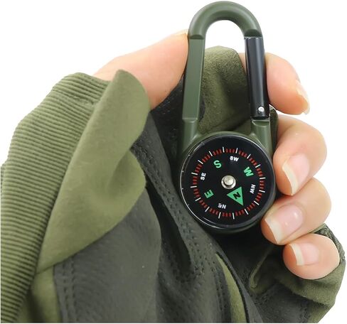Compass Pocket Double-Sided Compass Carabiner Keychain Portable Outdoor Camping in Saudi Arabia