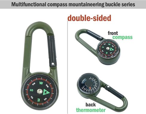 Compass Pocket Double-Sided Compass Carabiner Keychain Portable Outdoor Camping in Saudi Arabia