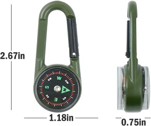 Compass Pocket Double-Sided Compass Carabiner Keychain Portable Outdoor Camping in Saudi Arabia