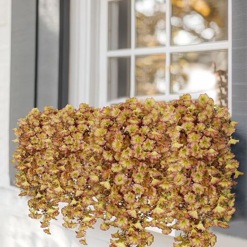 3 Pcs Artificial Hanging Flowers for Outdoors Morning Glory Artificial Flowers Spring Summer Decoration UV Resistant Blue Faux Flowers for Outdoor Planters Front Door Porch Patio Yard Decor in Kuwait