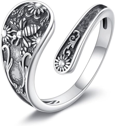 URONE Scorpion Ring Sterling Silver Scorpion Skull Spoon Ring Adjustable Jewelry Gifts for Women in Saudi Arabia