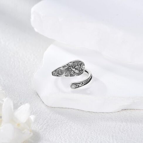 URONE Scorpion Ring Sterling Silver Scorpion Skull Spoon Ring Adjustable Jewelry Gifts for Women in Saudi Arabia
