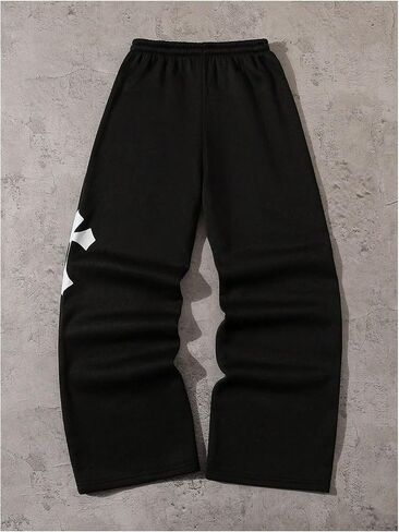 SOLY HUX Boy's Graphic Sweatpants Y2k Gothic Elastic Waist Straight Leg Baggy Pants Streetwear in Saudi Arabia