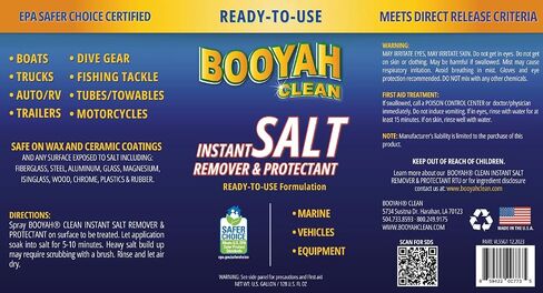 مزيل الملح الفوري والواقي من Booyah Clean، جاهز للاستخدام - مثالي لغسل الملح بعيدًا، ومنع تآكل المياه المالحة، وإصدار مباشر من وكالة حماية البيئة (EPA) أكثر أمانًا in Kuwait