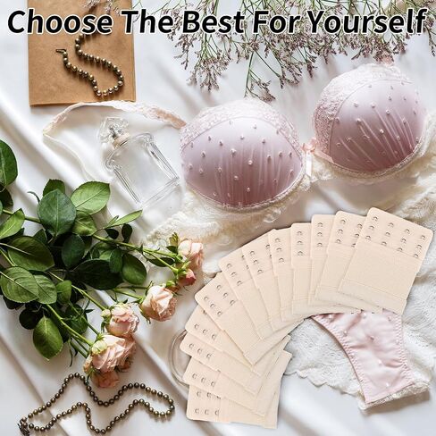 12 PCS Bra Extensers 4 Hooks ، Bra Strap Extender ، 4 Hook Bra Extensions for Women Flastic Extrac in Kuwait