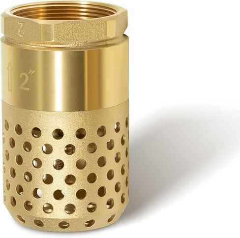 1-1/4 Inch Foot Valve with Mesh Strainer, Universal One-Way Female NPT Check Valve with Backflow Prevention, Lead-Free Brass Construction for Well Jet Pumps, Irrigation, and Water Systems in Saudi Arabia